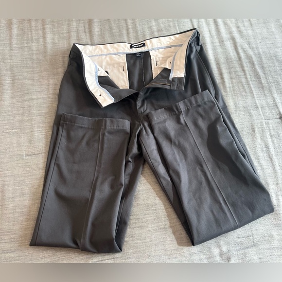 Lands’ End Tailored Fit Pleated Dress Pants 34x30 Dark Gray - Picture 1 of 5